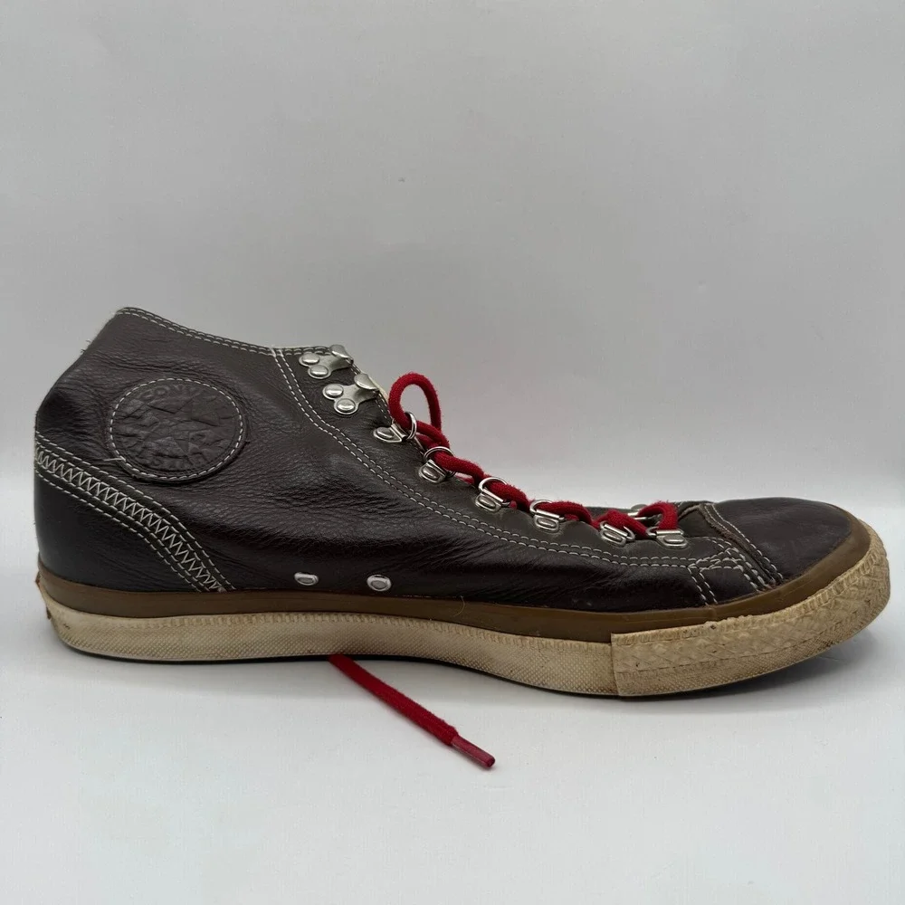 Converse Chuck Taylor All Star Mens 10 Brown Leather Hi Top High Shoe Sneaker